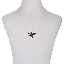 Jay King Sterling Silver Ammolite Abstract Petal Necklace