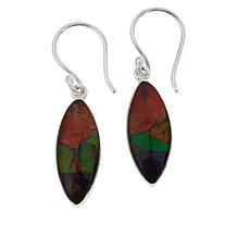 Jay King Sterling Silver Ammolite Petal Drop Earrings