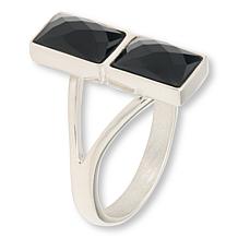 Jay King Sterling Silver Black Chalcedony Rectangular Ring