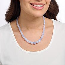 Jay King Sterling Silver Blue Chalcedony Bead 18" Necklace