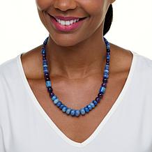 Jay King Sterling Silver Blue Quartz and Amethyst Bead 18" Necklace