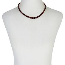 Jay King Sterling Silver Brown Amber Graduated Bead Necklace