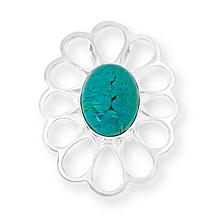 Jay King Sterling Silver Chilean Turquoise Floral Pendant