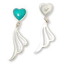 Jay King Sterling Silver Chilean Turquoise Heart Earrings