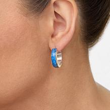 Jay King Sterling Silver Denim Blue Lapis Hinged Hoop Earrings