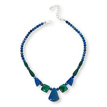 Jay King Sterling Silver Denim Lapis and Malachite 18" Necklace