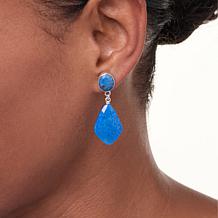 Jay King Sterling Silver Denim Lapis Drop Earrings