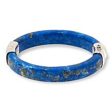 Jay King Sterling Silver Gemstone Hinged Bangle Bracelet
