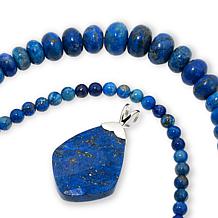 Jay King Sterling Silver Denim Lapis Pendant and 2-Piece Necklace Set