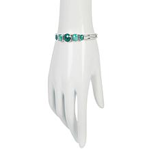 Jay King Sterling Silver Emerald 5-Stone Cuff Bracelet