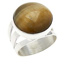Jay King Sterling Silver Golden Cat's Eye Quartz Round Ring