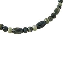 Jay King Sterling Silver Green Dragon Mountain Stone Bead Necklace