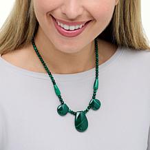 Jay King Sterling Silver Green Malachite 18" Necklace