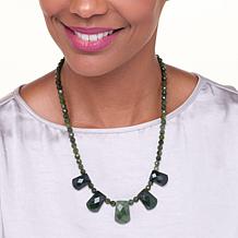Jay King Sterling Silver Green Nephrite Jade Necklace