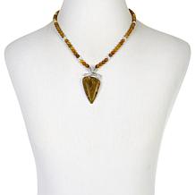 Jay King Sterling Silver Green Volcanic Opal Pendant with Necklace