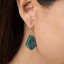 Jay King Sterling Silver Indian Green Chalcedony Drop Earrings