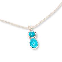 Jay King Sterling Silver Kingman Turquoise 2-Stone Pendant with Chain