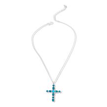 Jay King Sterling Silver Kingman Turquoise Cross Pendant with Chain 