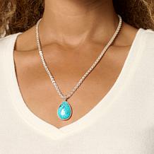 Jay King Sterling Silver Kingman Turquoise Pendant with 18" Chain