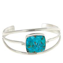 Jay King Sterling Silver Labradorite & Turquoise Reversible Flip Cuff