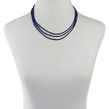 Jay King Sterling Silver Lapis Bead 3-Strand Necklace