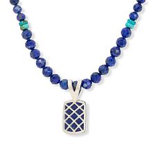 Jay King Sterling Silver Lapis Pendant with Beaded Necklace