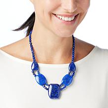 Jay King Sterling Silver Laps/Anhydrite Reversible Necklace