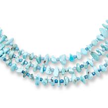 Jay King Sterling Silver Larimar and Blue Opal 3-Strand Necklace