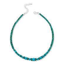 Jay King Sterling Silver Maidenhair Turquoise Bead 18" Necklace