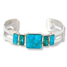 Jay King Sterling Silver Maidenhair Turquoise Cuff Bracelet