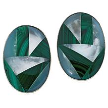 Jay King Sterling Silver Malachite and Mother-of-Pearl Inlay Earrings