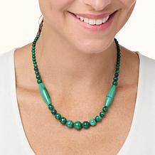 Jay King Sterling Silver Malachite Bead Necklace