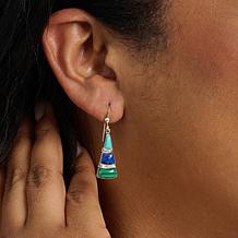 Jay King Sterling Silver Malachite, Lapis and Turquoise Drop Earrings