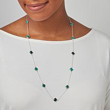 Jay King Sterling Silver Malachite Station 30-1/4" Chain Necklace