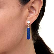 Jay King Sterling Silver Mother-of-Pearl and Lapis Drop Earrings