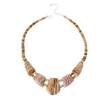 Jay King Sterling Silver Multicolor Banded Agate Necklace