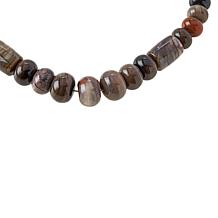 Jay King Sterling Silver Multicolor Petrified Wood Bead Necklace