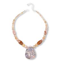 Jay King Sterling Silver Multicolor Sakura Chalcedony 18" Necklace