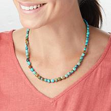 Jay King Sterling Silver Multicolor Sonoran Turquoise Bead Necklace