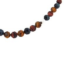 Jay King Sterling Silver Multicolor Tiger's Eye Bead Station Necklace