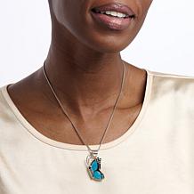 Jay King Sterling Silver Neon Apatite Butterfly Pin/Pendant