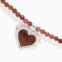 Jay King Sterling Silver Nigerian Strawberry Quartz Beaded Necklace