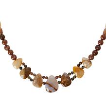 Jay King Sterling Silver Opal in Chalcedony and Jasper Necklace