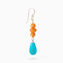 Jay King Sterling Silver Orange Spiny & Azure Peaks Earrings