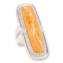 Jay King Sterling Silver Orange Spiny Ring
