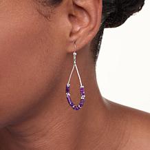 Jay King Sterling Silver Purple Spiny Oyster Shell Loop Drop Earrings