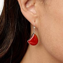 Jay King Sterling Silver Red Chalcedony Drop Earrings