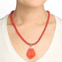 Jay King Sterling Silver Red Coral 3-Piece Pendant and Necklace Set