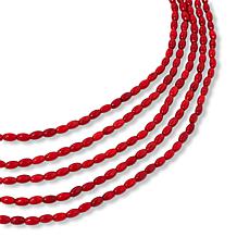 Jay King Sterling Silver Red Coral Bead 5-Strand 18" Necklace
