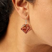 Jay King Sterling Silver Red Leopard Skin Quartzite Drop Earrings